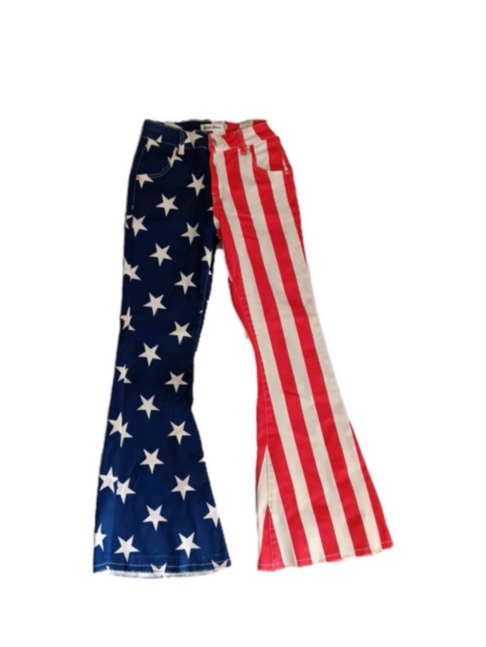Women's Flare Jeans - Stars & Stripes Print